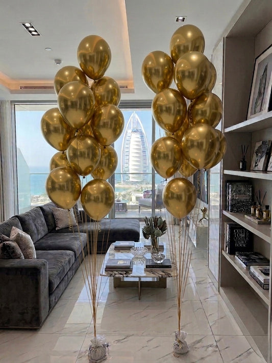 30 Golden Helium Balloons Bunch