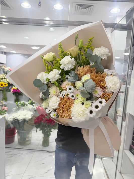 Toffee Cream Luxury Flower Bouquet | Fresh Floral Delivery