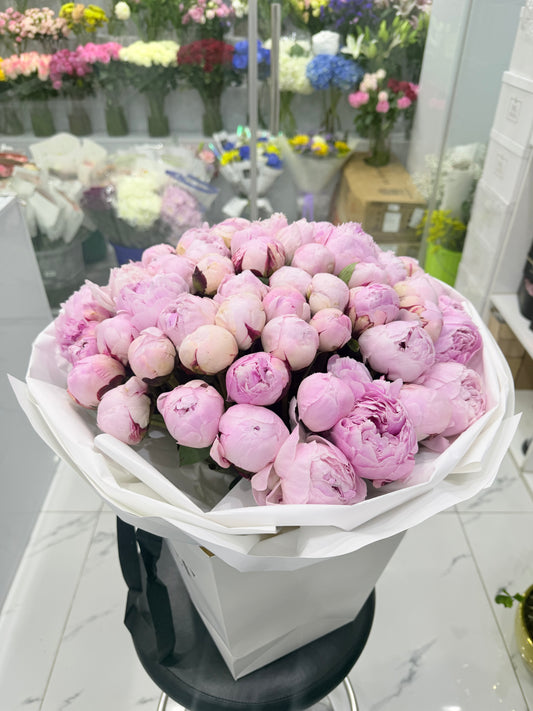 75 Pink Peonies Bouquet